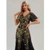 Elegantní šaty dlouhé černozlaté tylové s flitry – Ever Pretty EE02547KG, prodává Modion.cz
