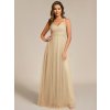Společenské dlouhé šaty béžové – Bellisima (celkový pohled)
