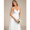 Letní šaty dlouhé bílé tylové s křížením na zádech – Ever Pretty ESS0056WH, prodává Modion.cz