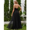 Večerní šaty dlouhé černé tylové s perlami – Ever Pretty EH02075BK, prodává Modion.cz