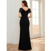 Společenské dlouhé šaty černé – Celina (zadní pohled)