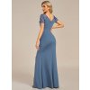 Elegantní šaty modrošedé dlouhé s rozparkem a flitry – Ever Pretty EM01669DN