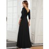 Večerní šaty dlouhé černé šifonové s flitrovým zdobením – Ever Pretty EP00751BK, prodává Modion.cz