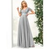 Společenské dlouhé šaty šedé – Elodie (celkový pohled)