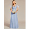 Šaty na svatbu dlouhé modré tylové – Ever Pretty EP07962IB, prodává Modion.cz