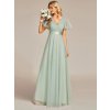 Společenské dlouhé šaty mátové zelené – Elodie (celkový pohled)