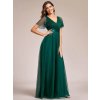 Tmavě zelené smaragdové dlouhé maturitní šaty z jemného tylu - EP07962DG | Modion.cz
