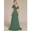 Večerní šaty zelené eukalypt dlouhé šifonové splývavé - EP09890EU | Modion.cz