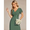 Elegantní šaty světle zelené mátové dlouhé šifonové s krátkým rukávem – Ever Pretty EP09890EU