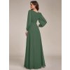 Zelené eukalyptové dlouhé večerní šaty s dlouhým rukávem - ES0106BEU | Modion.cz