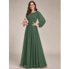 Společenské dlouhé šaty zelené eukalypt – Leonessa (celkový pohled)