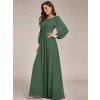 Společenské dlouhé šaty zelené eukalypt – Leonessa (detail sukně)