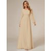 Společenské dlouhé šaty béžové – Leonessa (detail sukně)