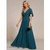 Společenské šaty dlouhé modré šifonové s krajkovým zdobením – Ever Pretty EE01960TE, prodává Modion.cz