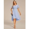 Společenské krátké šaty ledově modré – Livia (celkový pohled)