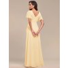 Šaty do tanečních žluté dlouhé šifonové s volánky a asymetrickým lemem – Ever Pretty ES01749YL