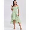 Šaty na svatbu zelené s jemným vzorem asymetrické šifonové – Ever Pretty EG02103TR36