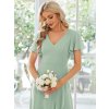 Společenské midi šaty mátové zelené – Carmela (detail živůtku)
