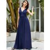 Šaty na svatbu dlouhé modré šifonové s rozparkem – Ever Pretty ESS0050NB, prodává Modion.cz