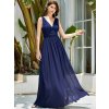 Večerní šaty s rozparkem dlouhé modré šifonové – Ever Pretty ESS0050NB, prodává Modion.cz