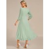 Zelené šaty na ples midi šifonové – Ever Pretty EG01926MG40