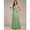 Společenské šaty na svatbu dlouhé zelené šifonové na ramínka – Ever Pretty ES80026SG