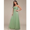 Plesové šaty dlouhé zelené šifonové na ramínka – Ever Pretty ES80026SG