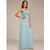 Plesové šaty dlouhé modré šifonové na ramínka – Ever Pretty ES80026BL, prodává Modion.cz