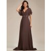Plesové šaty dlouhé hnědé šifonové – Ever Pretty EP09890ES, prodává Modion.cz