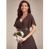 Elegantní šaty dlouhé hnědé šifonové – Ever Pretty EP09890ES, prodává Modion.cz