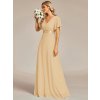 Šaty na svatbu dlouhé béžové šifonové – Ever Pretty EP09890CH, prodává Modion.cz
