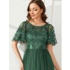 Elegantní šaty dlouhé zelené tylové s áčkovou sukní – Ever Pretty EP00904EU