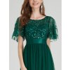 Elegantní šaty dlouhé zelené tylové s áčkovou sukní – Ever Pretty  EP00904DG