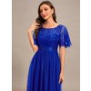 Elegantní šaty dlouhé modré tylové s áčkovou sukní – Ever Pretty EP00904SB, prodává Modion.cz