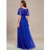 Večerní šaty dlouhé modré tylové s áčkovou sukní – Ever Pretty EP00904SB, prodává Modion.cz