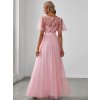 Společenské dlouhé šaty růžové – Prisilla (zadní pohled)