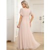 Večerní šaty dlouhé růžové šifonové jednoduché áčkové – Ever Pretty EE0164ABH, prodává Modion.cz