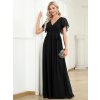Společenské dlouhé šaty černé – Fiora (přední pohled)