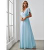 Společenské dlouhé šaty bleděmodré – Fiora (celkový pohled)