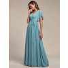 Společenské šaty dlouhé modré šifonové jednoduché áčkové – Ever Pretty EE0164ADB, prodává Modion.cz