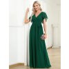 Společenské dlouhé šaty smaragdové zelené – Fiora (přední pohled)