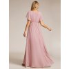 Večerní šaty dlouhé růžové šifonové jednoduché áčkové – Ever Pretty EE0164ADR, prodává Modion.cz