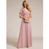 Společenské šaty dlouhé růžové šifonové jednoduché áčkové – Ever Pretty EE0164ADR, prodává Modion.cz