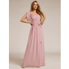Šaty na svatbu dlouhé růžové šifonové jednoduché áčkové – Ever Pretty EE0164ADR, prodává Modion.cz