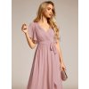 Letní šaty dlouhé růžové šifonové jednoduché áčkové – Ever Pretty EE0164ADR, prodává Modion.cz