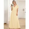 Šaty na svatbu dlouhé žluté šifonové jednoduché áčkové – Ever Pretty EE0164AYL