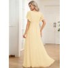 Večerní šaty dlouhé žluté šifonové jednoduché áčkové – Ever Pretty EE0164AYL