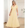 Plesové šaty dlouhé žluté šifonové jednoduché áčkové – Ever Pretty EE0164AYL