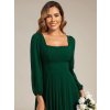 Elegantní šaty dlouhé zelené šifonové s plisováním – Ever Pretty  ES02522DG