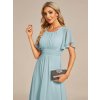 Letní šaty krátké modré šifonové s krátkým rukávem – Ever Pretty EG02053BL
